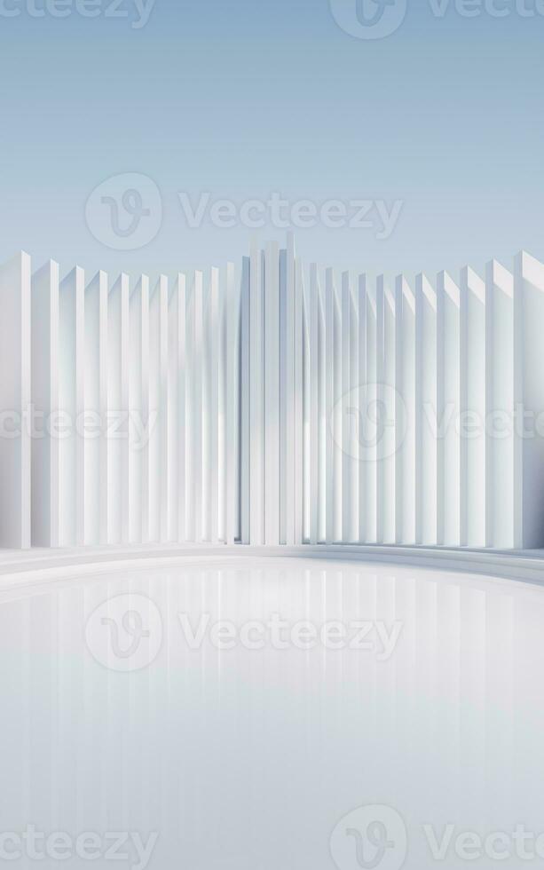 Empty ground with creative geometric structure background, 3d rendering. photo