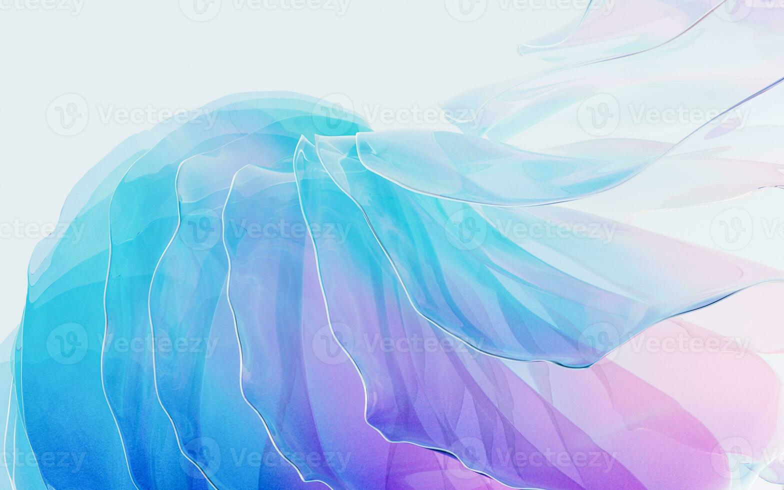 Gradient multilayer glass background, 3d rendering. photo