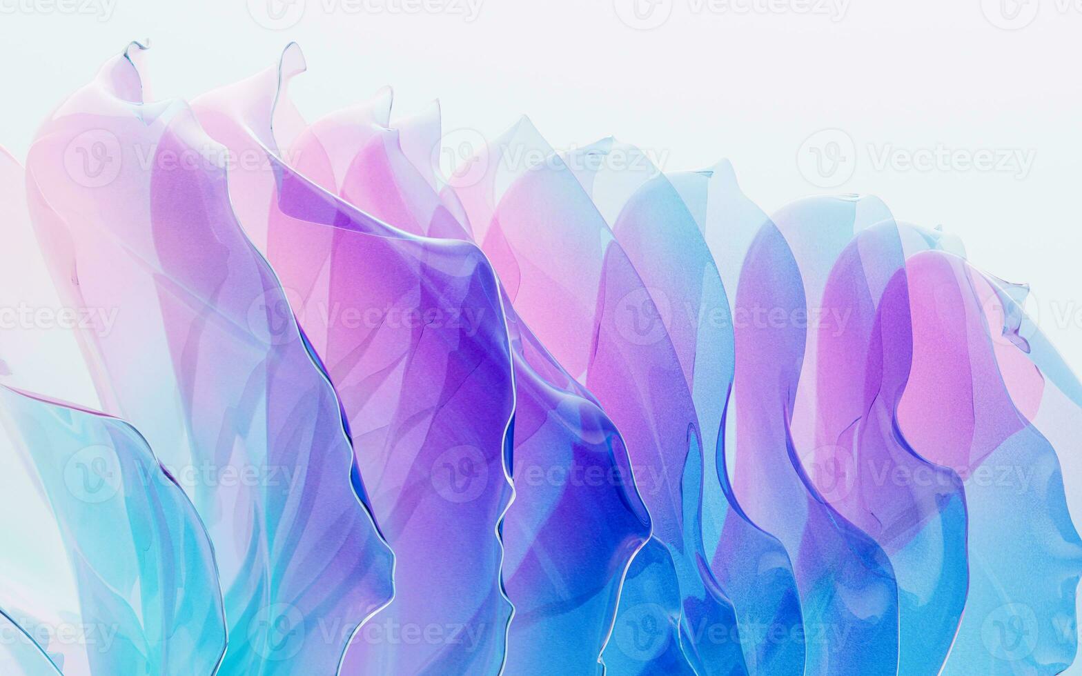 Gradient multilayer glass background, 3d rendering. photo