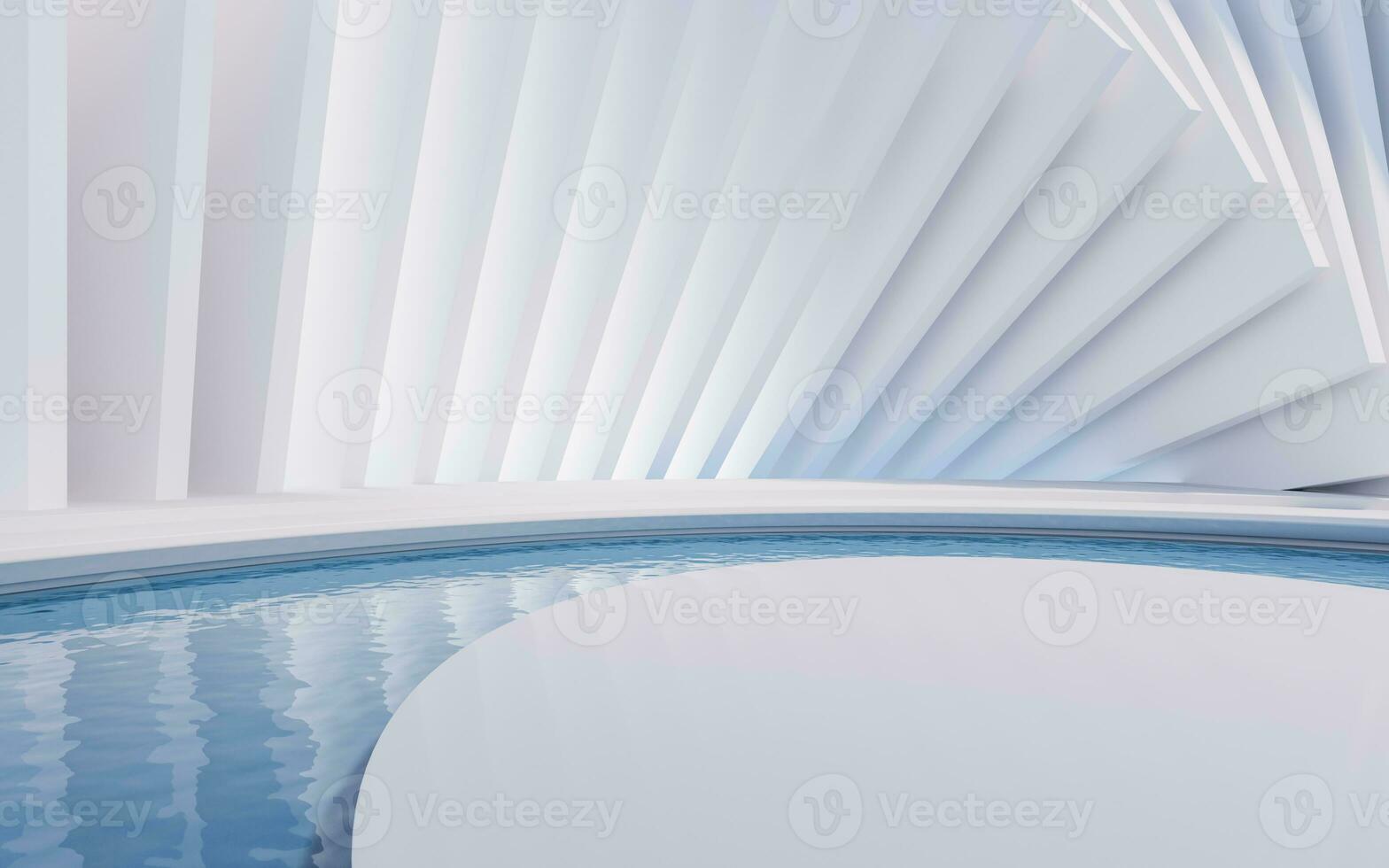 Water surface with creative geometric structure, 3d rendering. photo