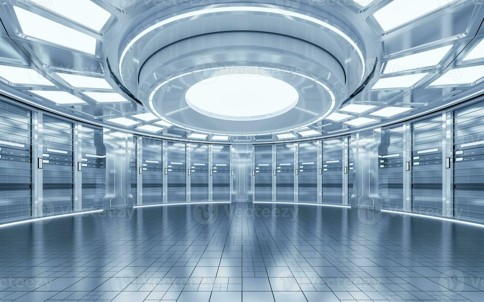 Sever racks and data center, big data and cloud computing concept, 3d rendering. photo