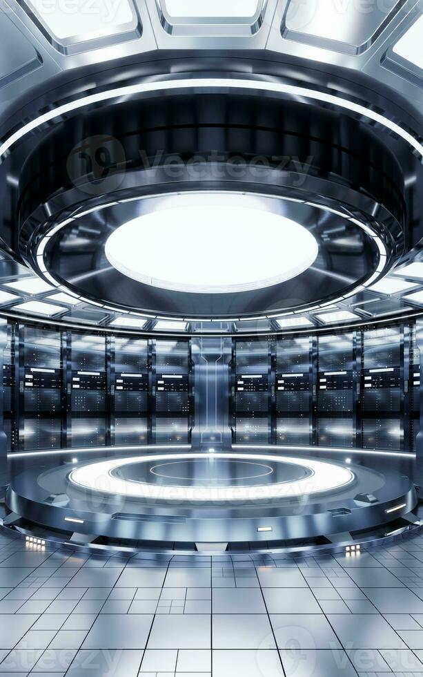 Sever racks and data center, big data and cloud computing concept, 3d rendering. photo