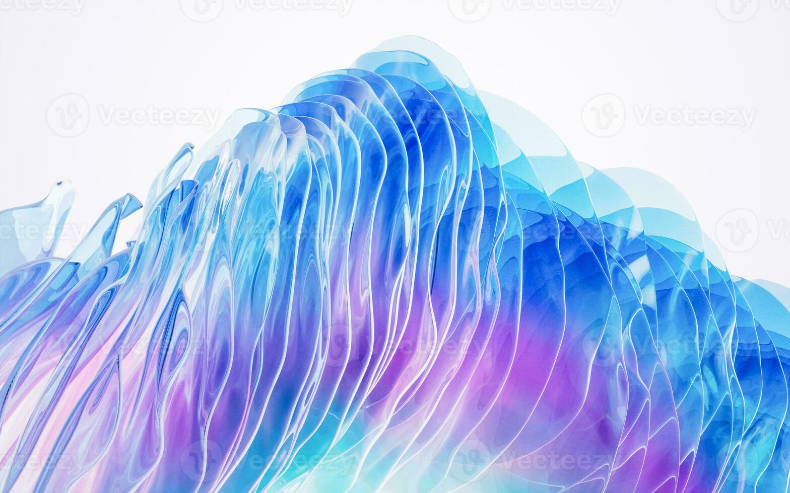 Gradient multilayer glass background, 3d rendering. photo