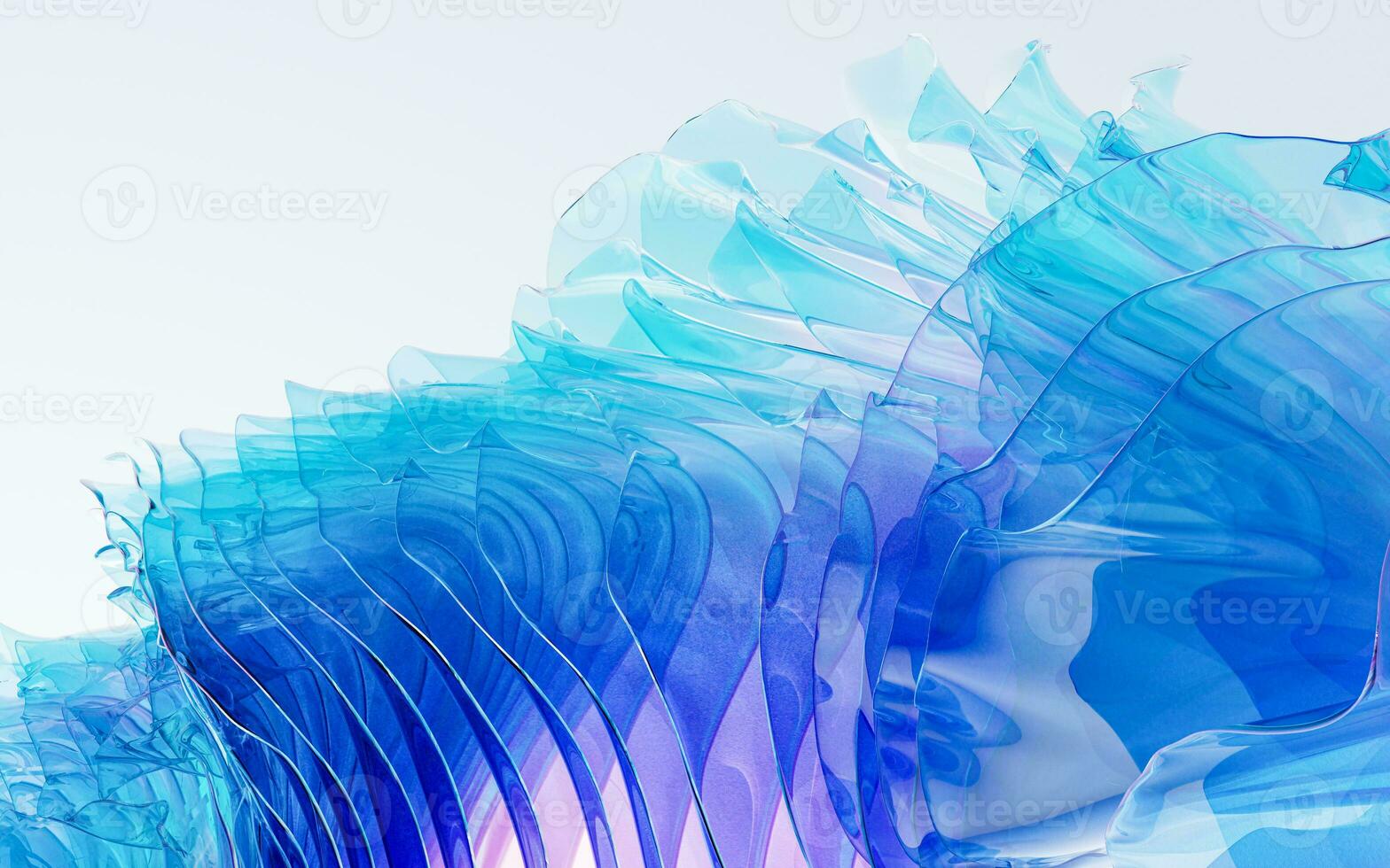 Gradient multilayer glass background, 3d rendering. photo