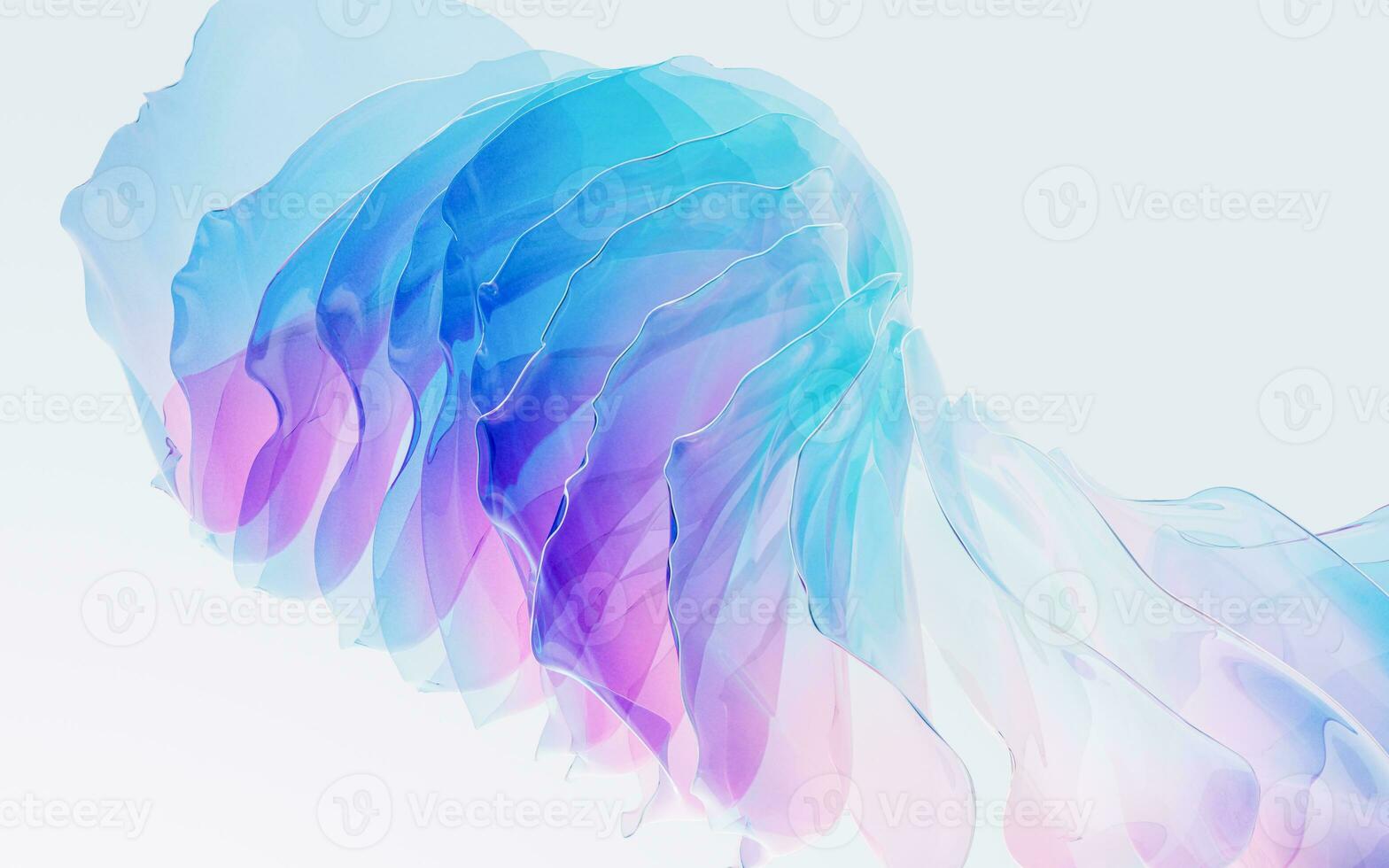 Gradient multilayer glass background, 3d rendering. photo