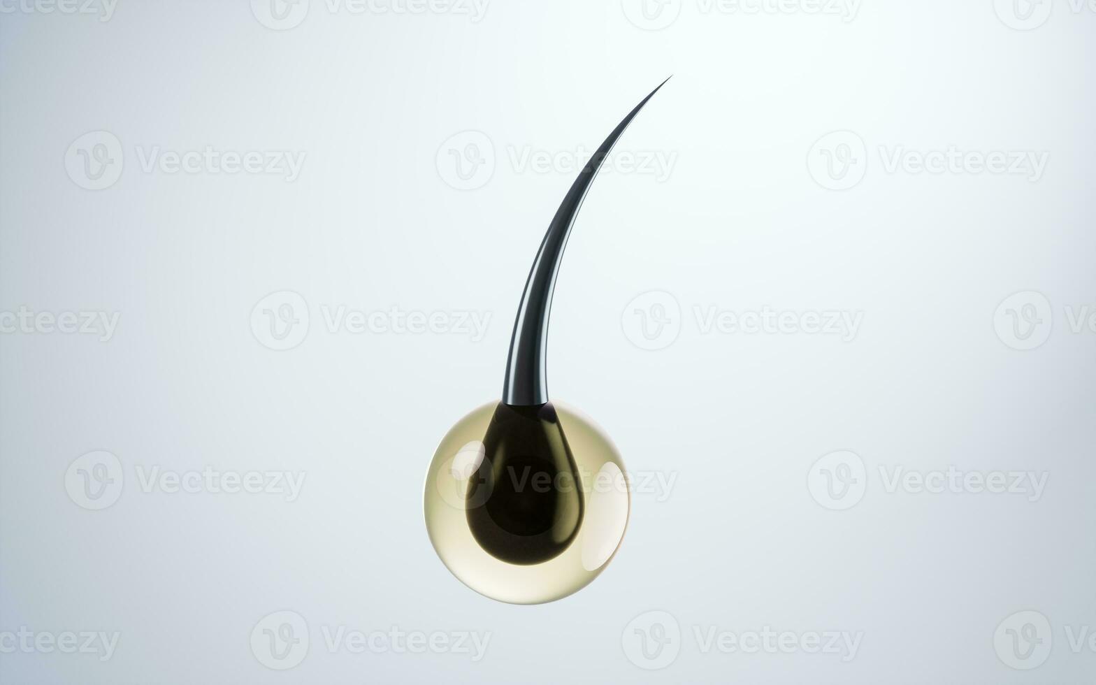 3D hair illustration with hair protection concept, 3d rendering. photo