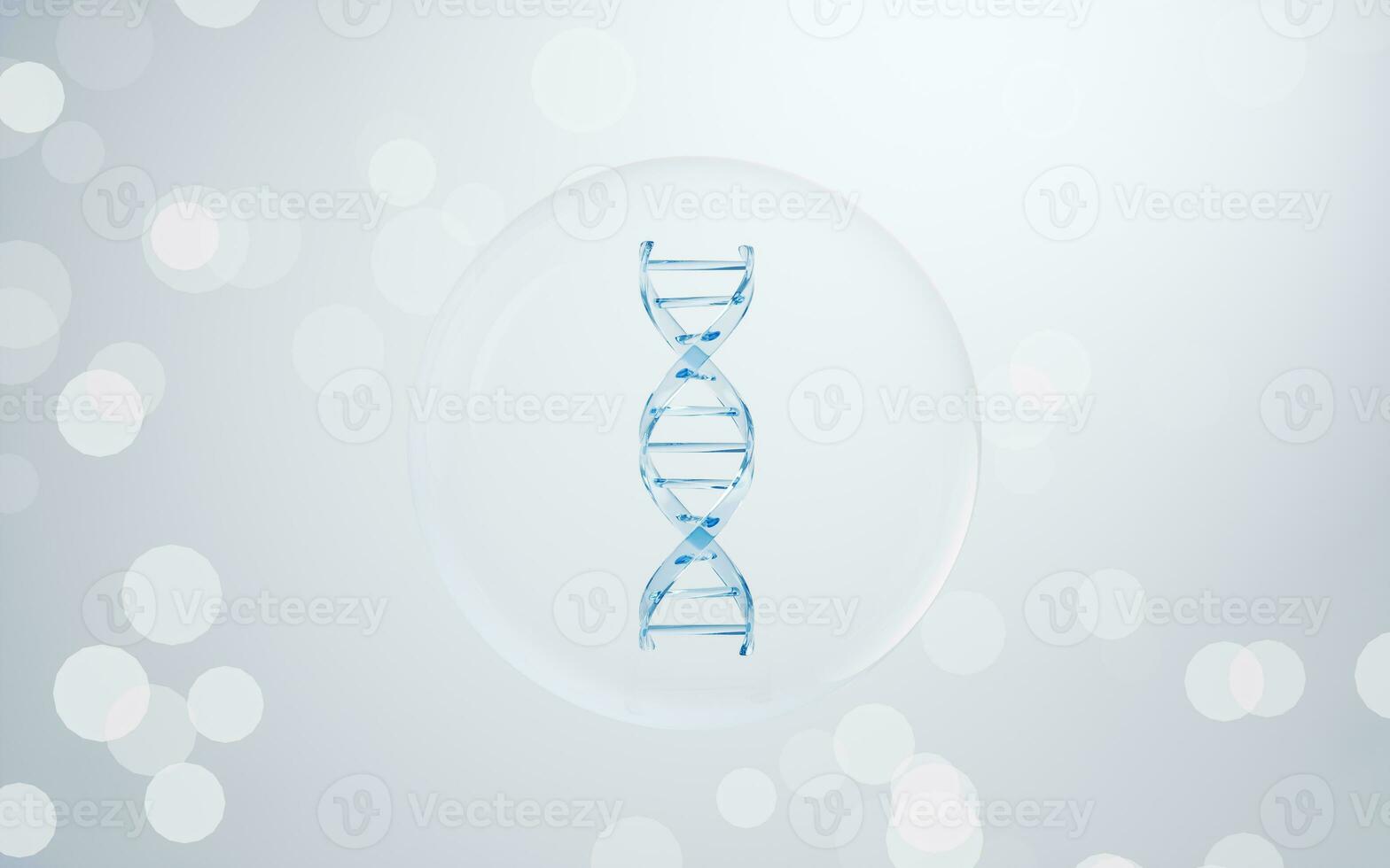 DNA with blue background, 3d rendering. photo
