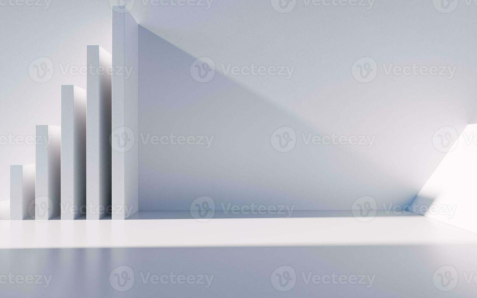 Empty building structure with geometric structure, 3d rendering. photo