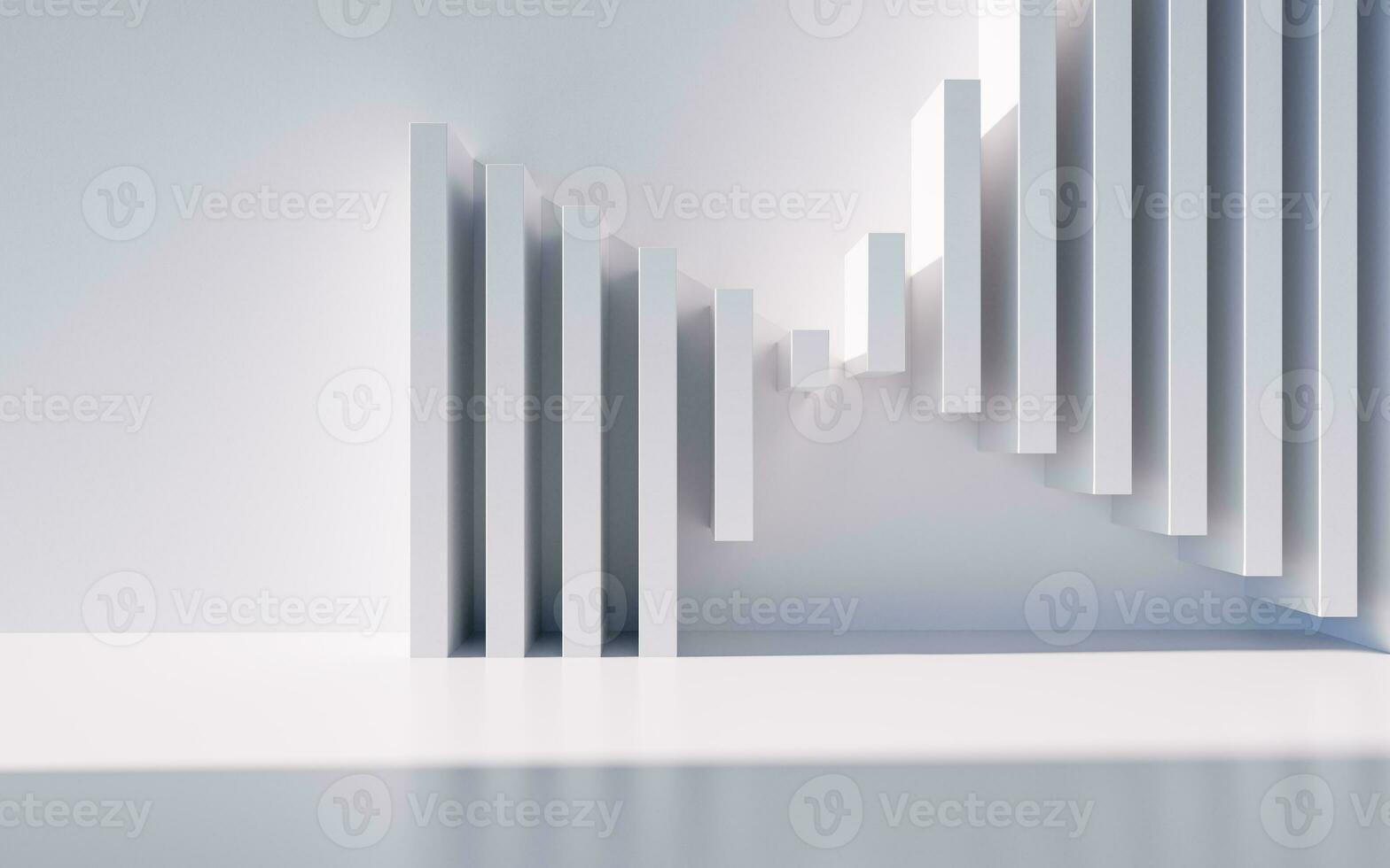 Empty building structure with geometric structure, 3d rendering. photo