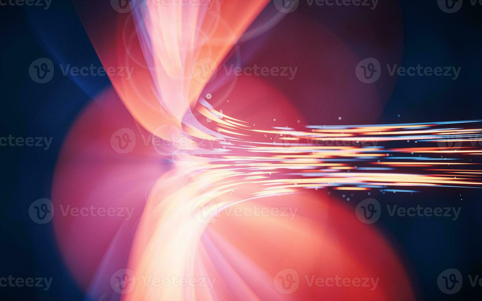 Flowing curves with glowing neon lines, 3d rendering. photo