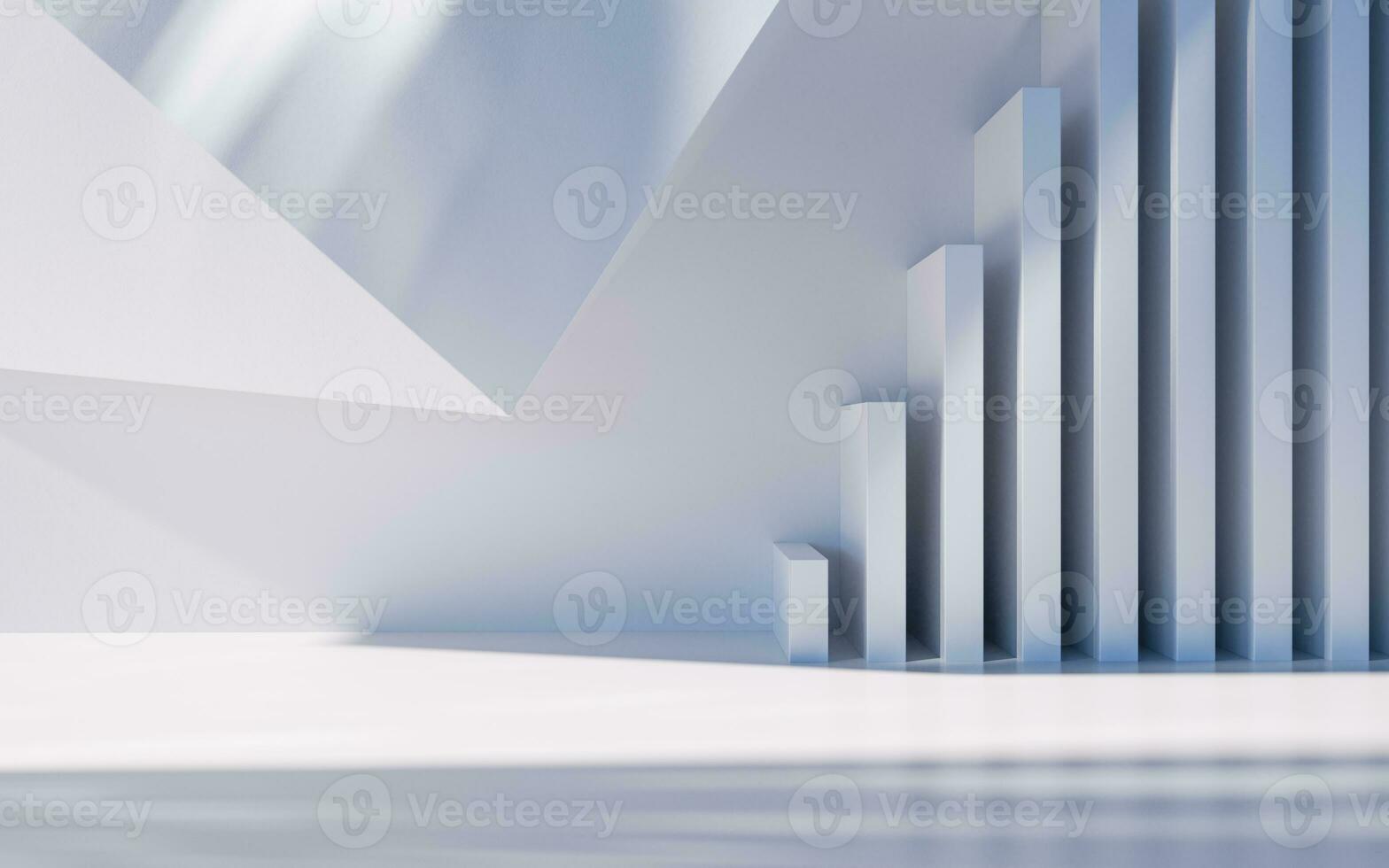 Empty building structure with geometric structure, 3d rendering. photo