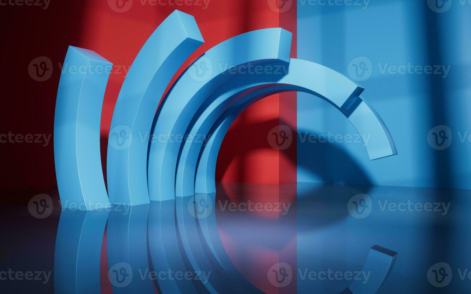Abstract geometric interior structure, 3d rendering. photo