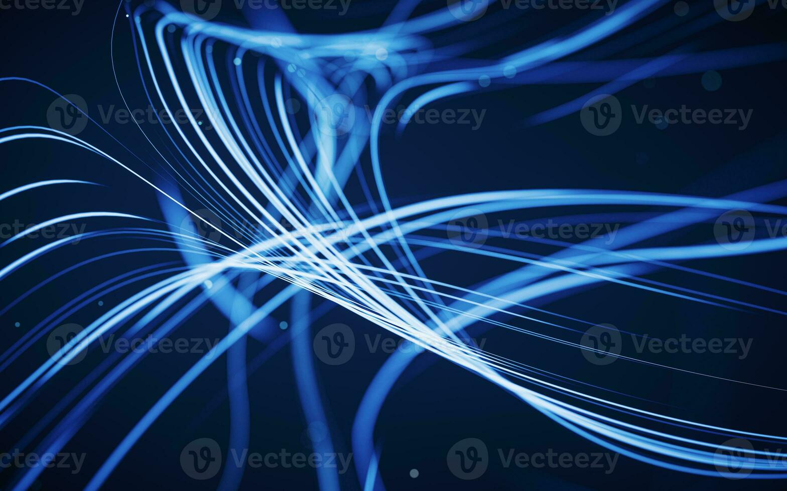 Flowing curves with glowing neon lines, 3d rendering. photo