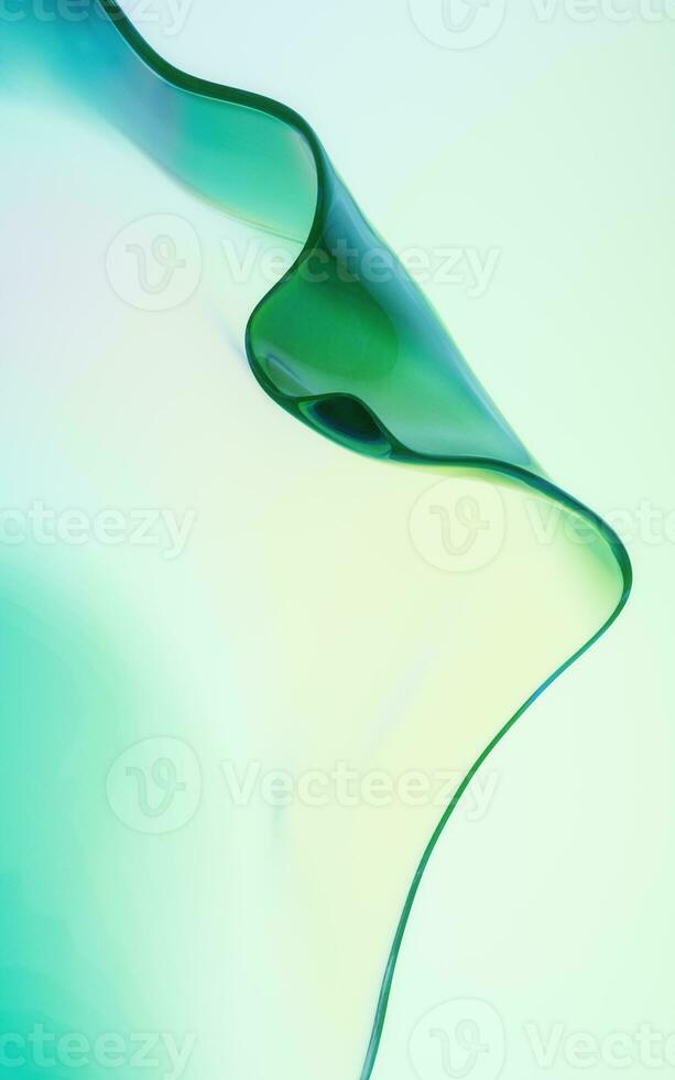 Flowing wave transparent glass cloth, 3d rendering. photo