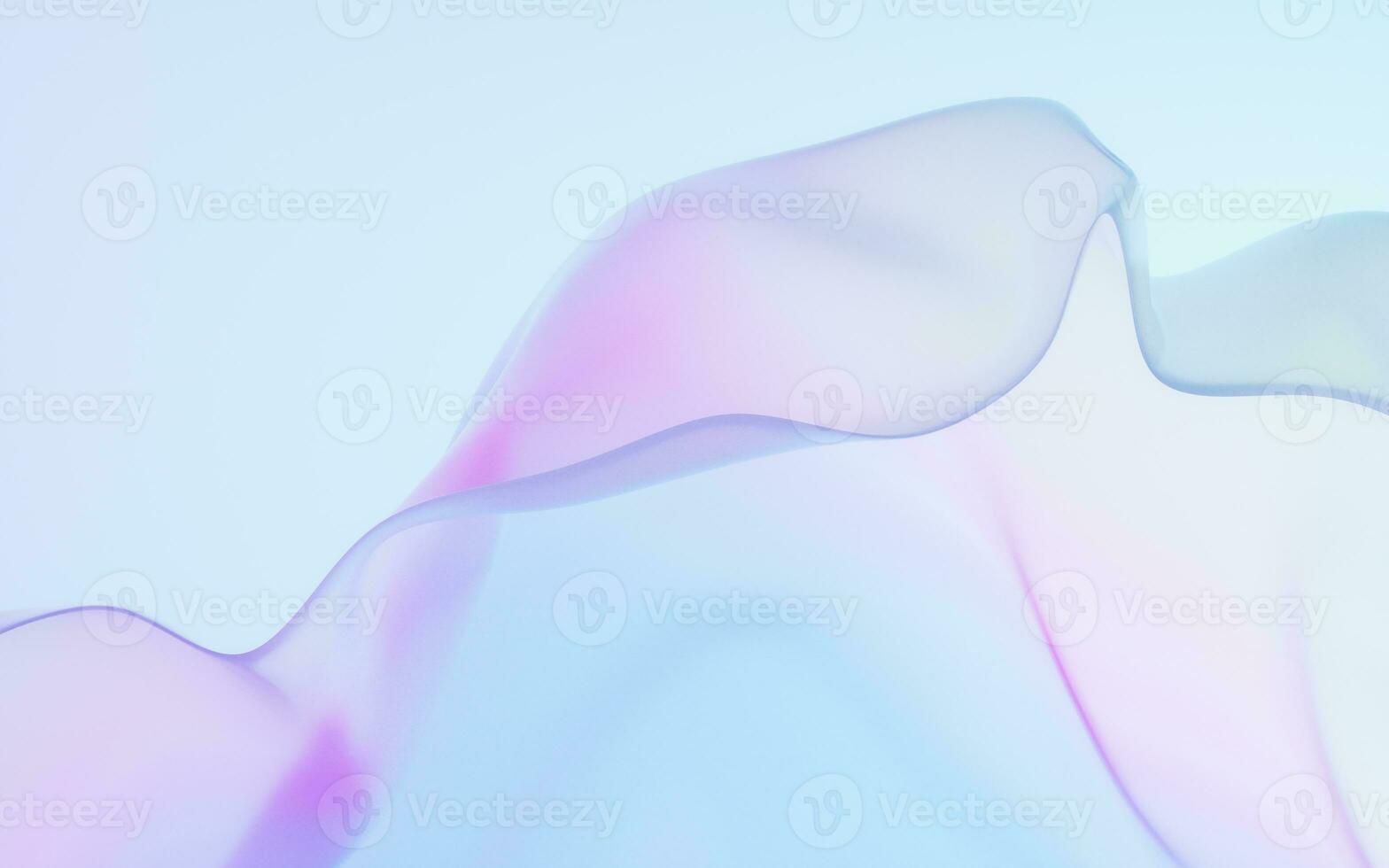 Flowing wave transparent glass cloth, 3d rendering. photo
