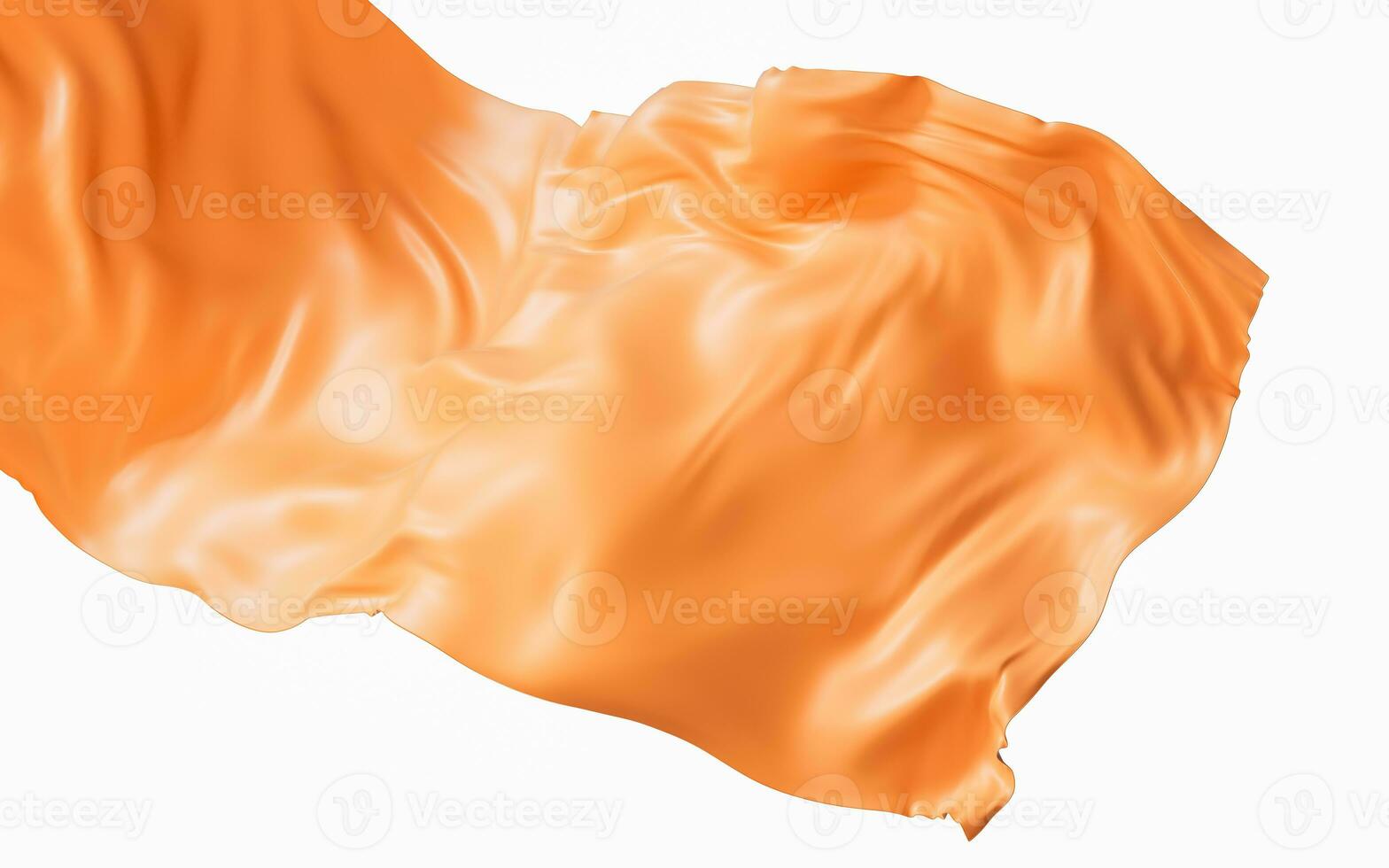 Flowing orange cloth background, 3d rendering. photo