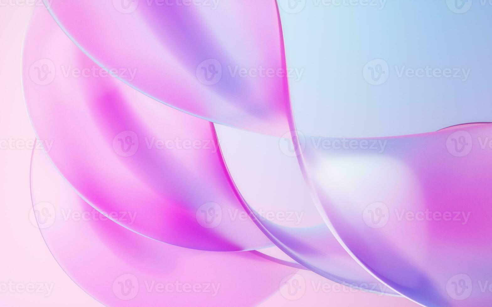 Flowing wave transparent glass cloth, 3d rendering. photo