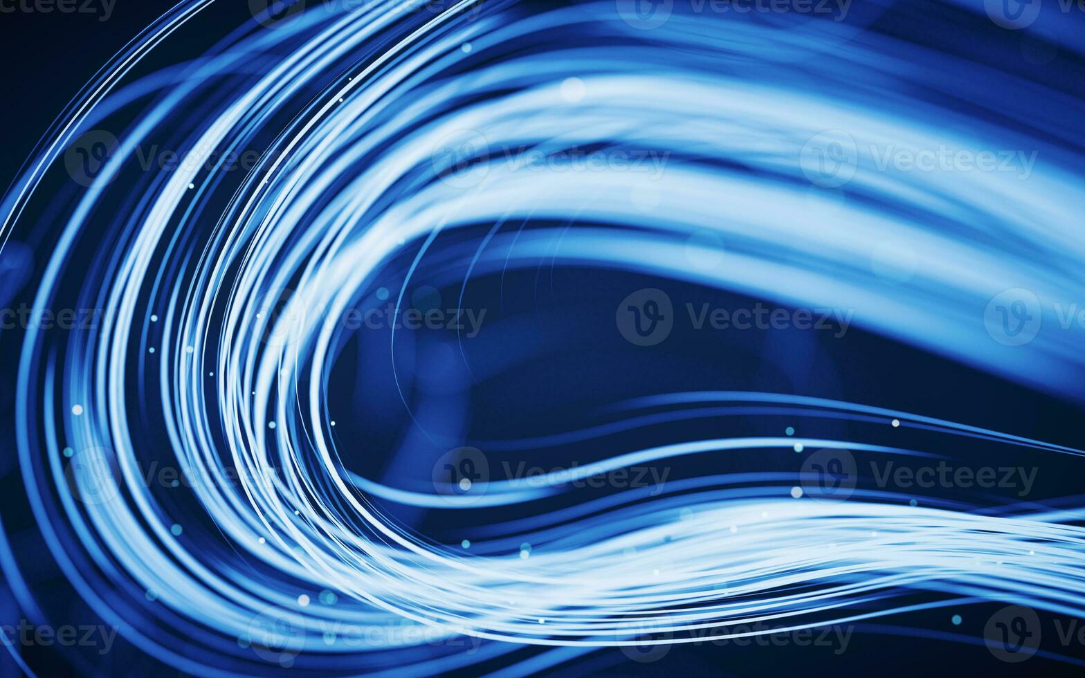 Flowing curves with glowing neon lines, 3d rendering. photo