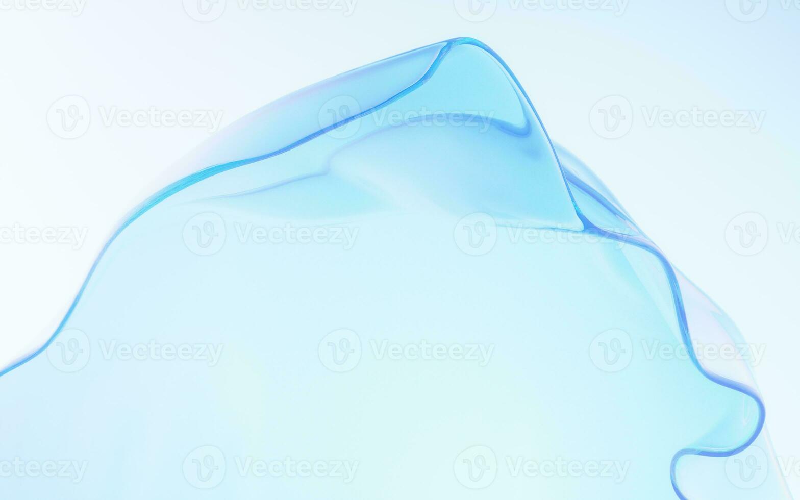 Flowing wave transparent glass cloth, 3d rendering. photo
