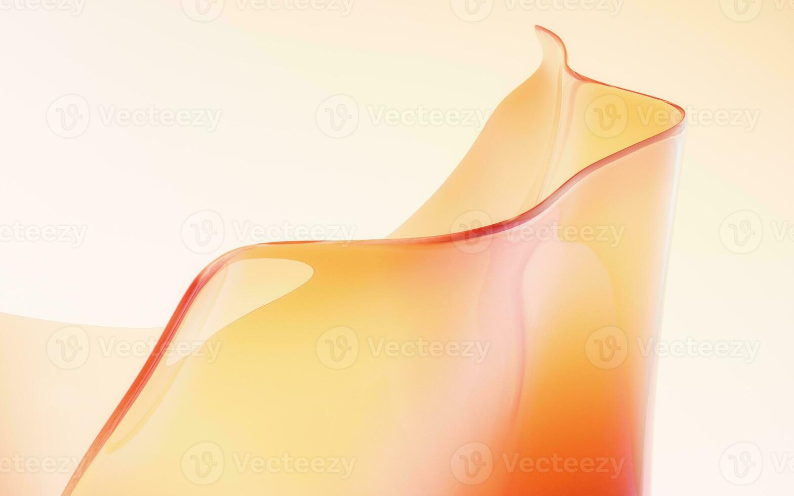 Flowing wave transparent glass cloth, 3d rendering. photo