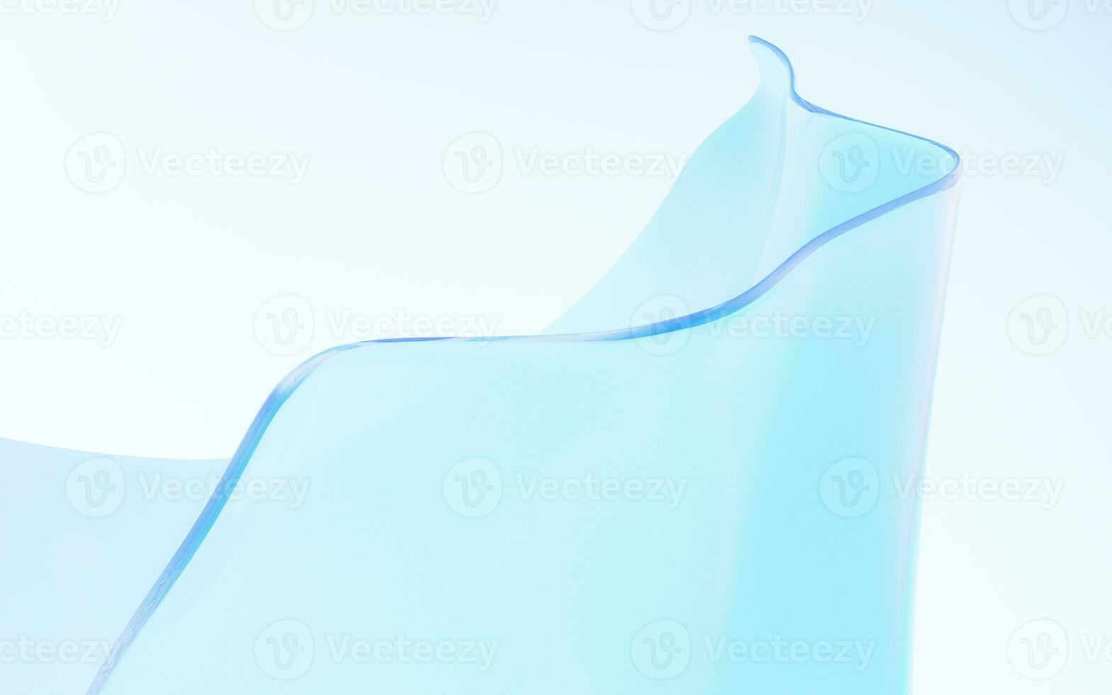 Flowing wave transparent glass cloth, 3d rendering. photo