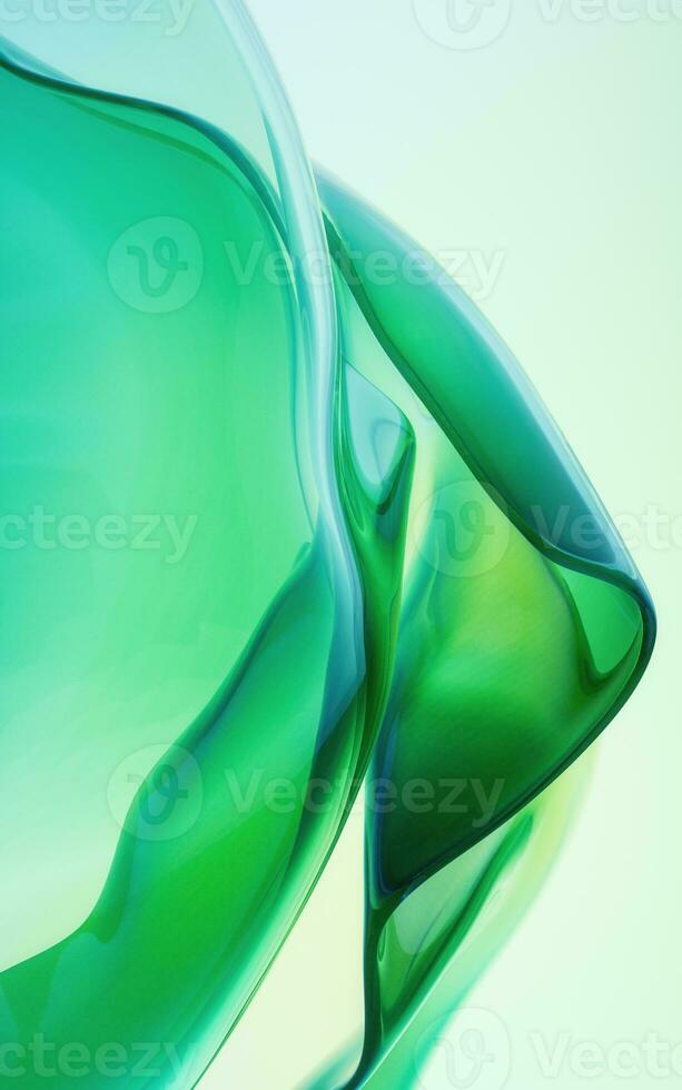 Flowing wave transparent glass cloth, 3d rendering. photo