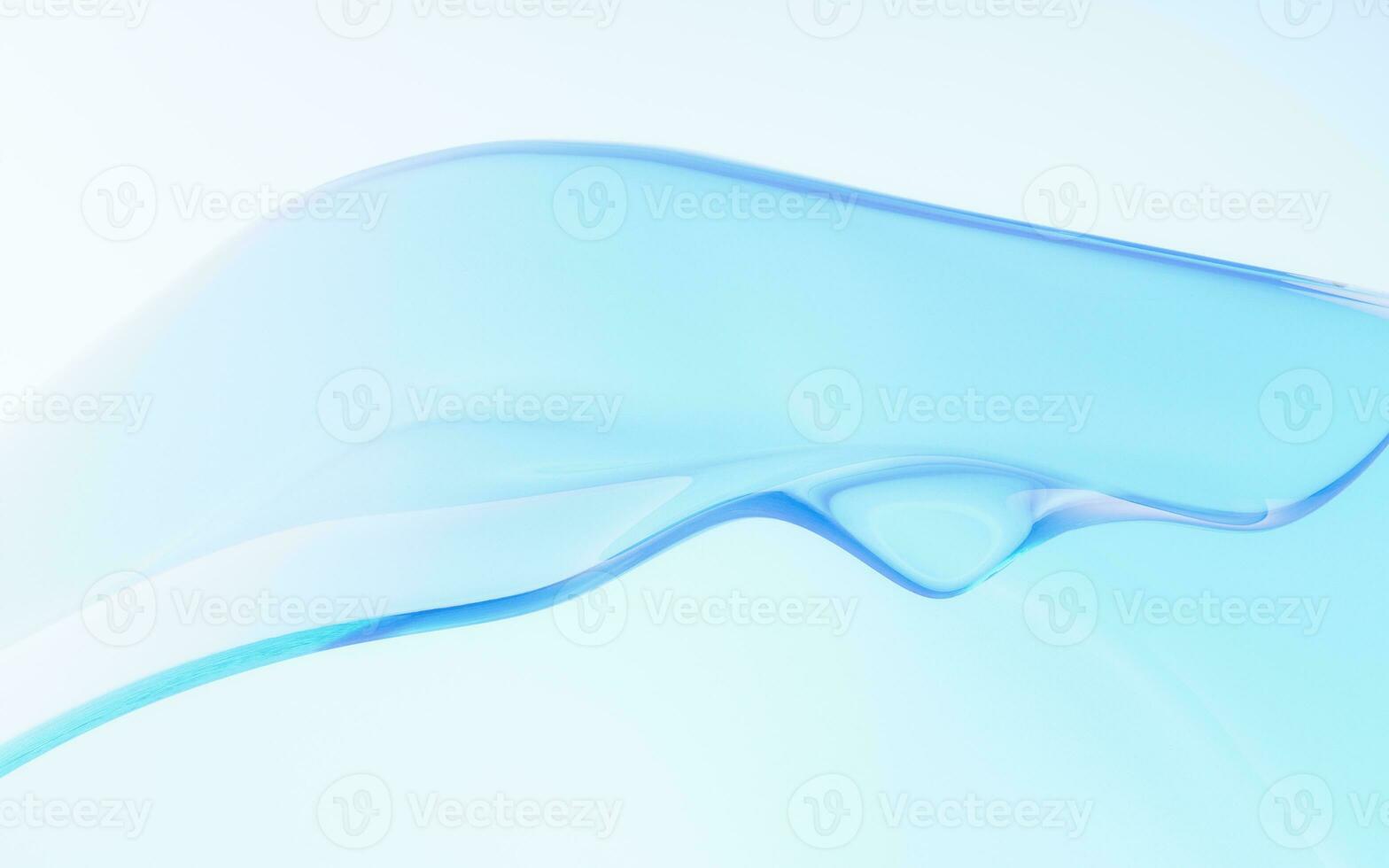 Flowing wave transparent glass cloth, 3d rendering. photo