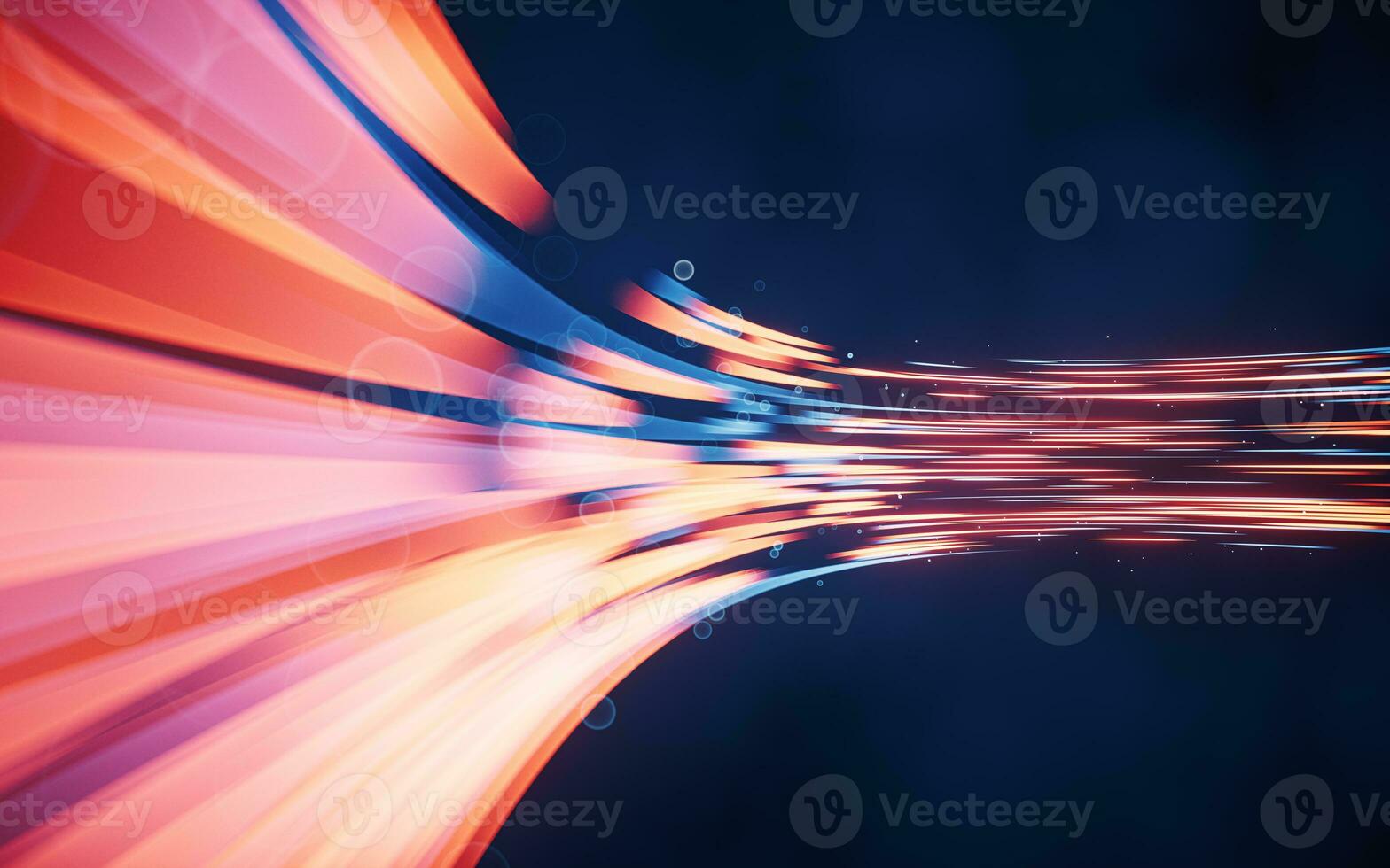 Flowing curves with glowing neon lines, 3d rendering. photo