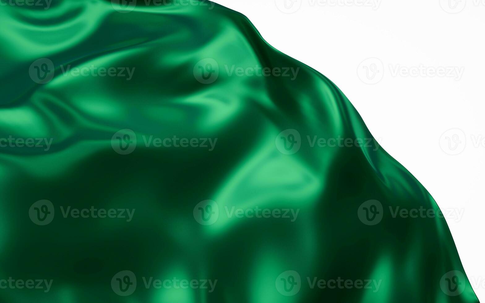 Flowing green cloth background, 3d rendering. photo