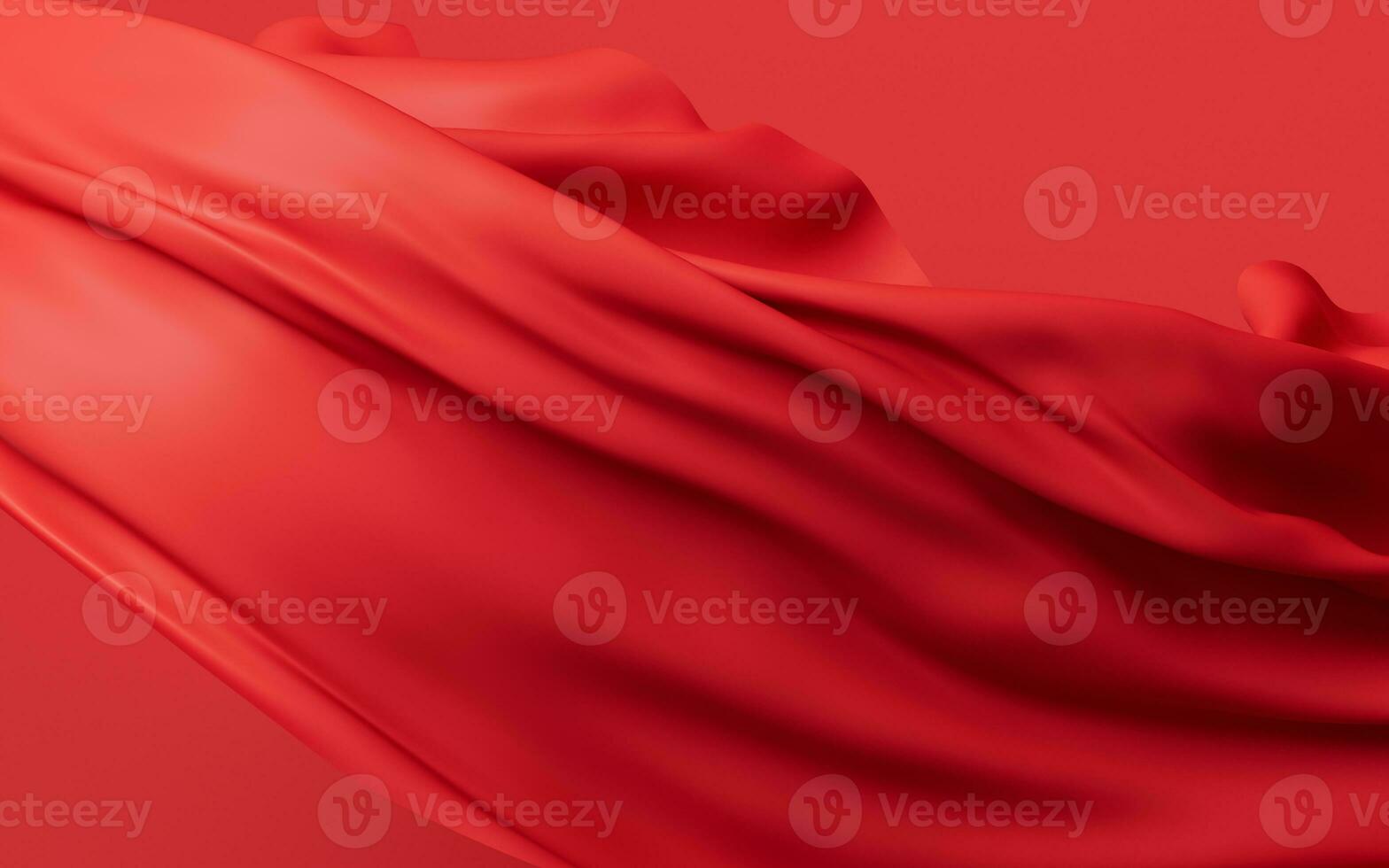 Flowing red wave cloth, 3d rendering. photo