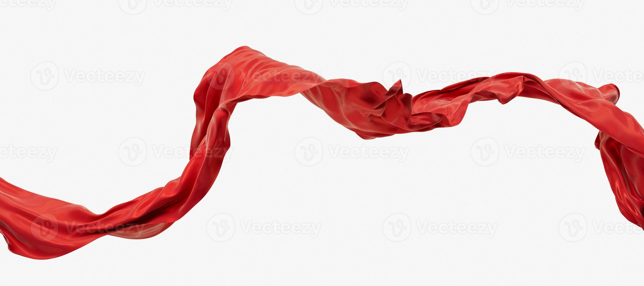 Flowing red wave cloth, 3d rendering. photo