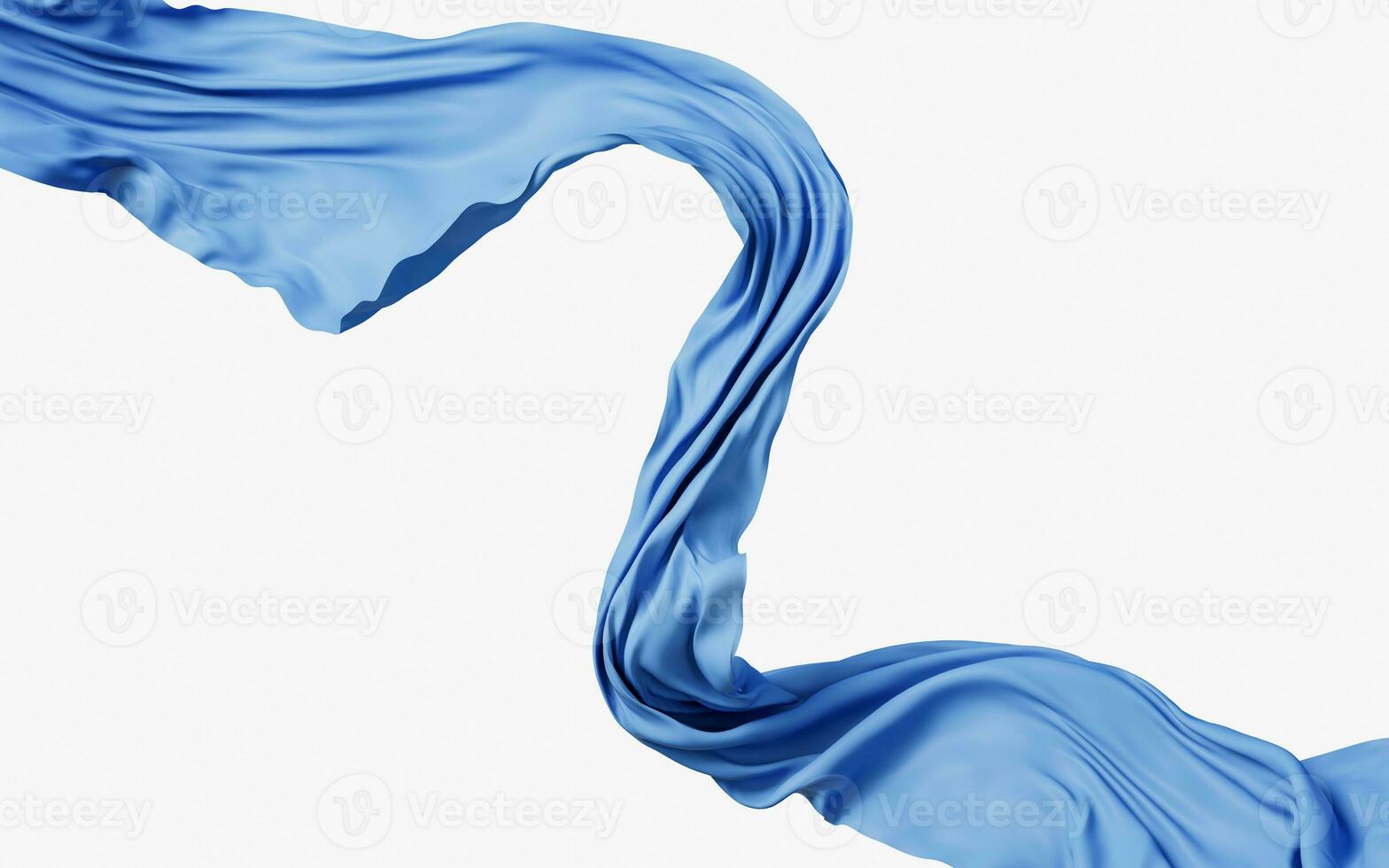 fluido azul ola paño, 3d representación. foto