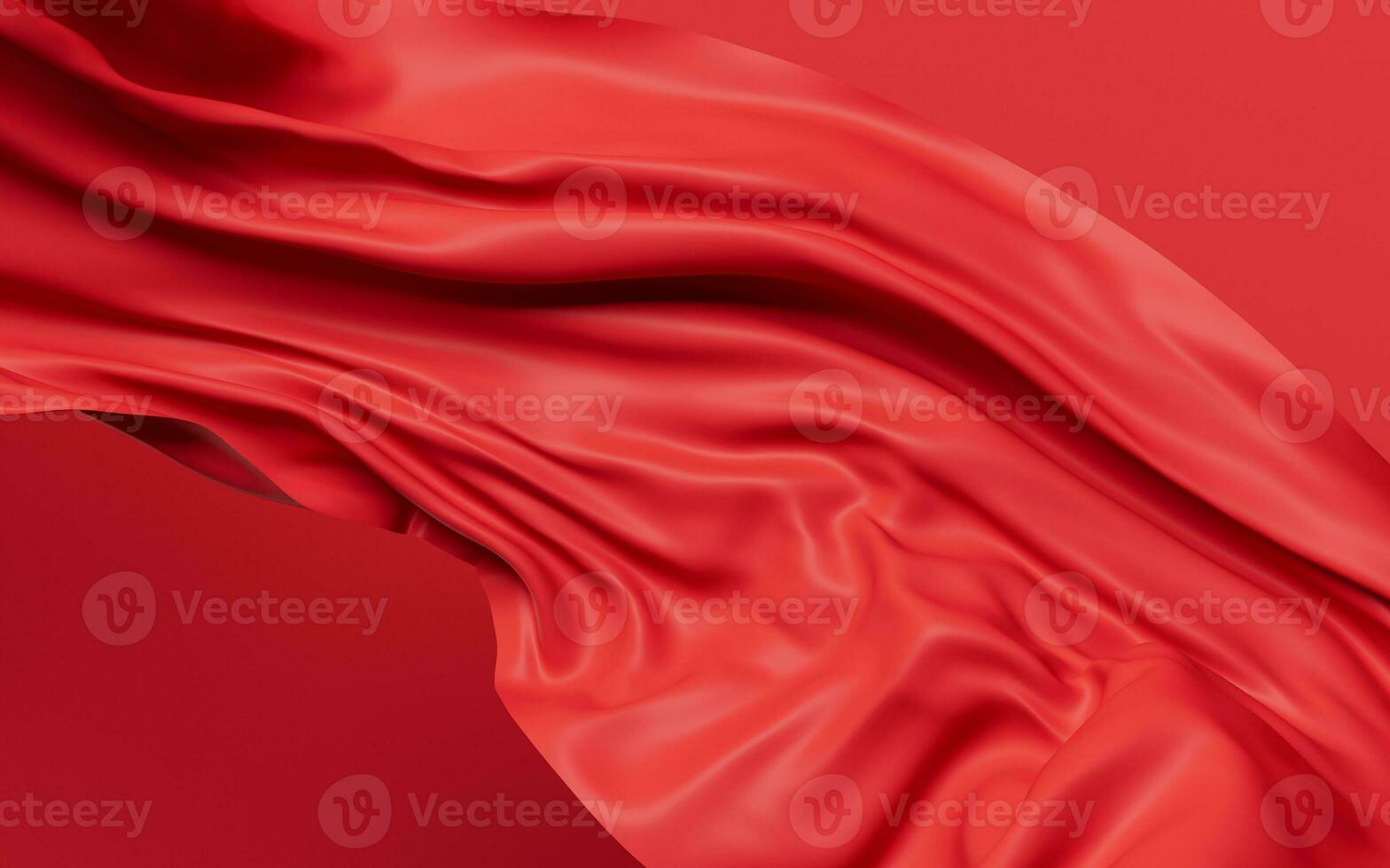 Flowing red wave cloth, 3d rendering. photo