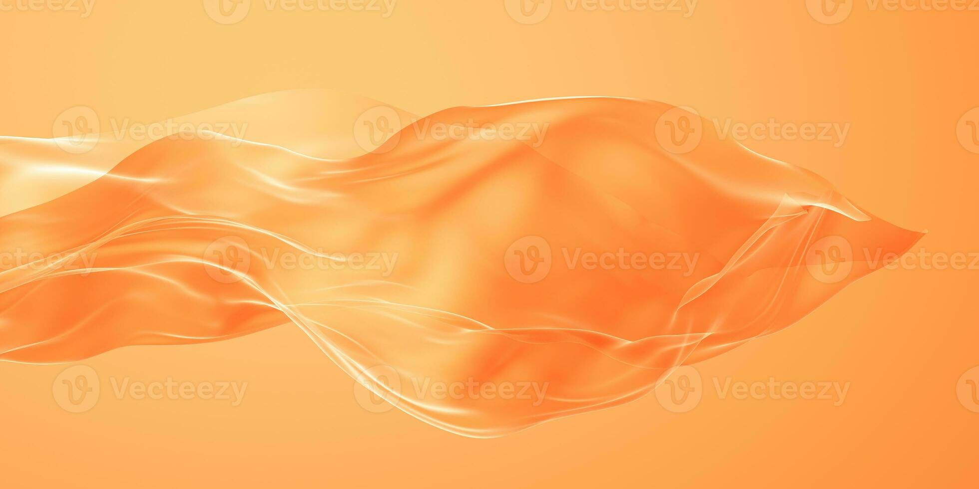 Flowing orange cloth background, 3d rendering. photo
