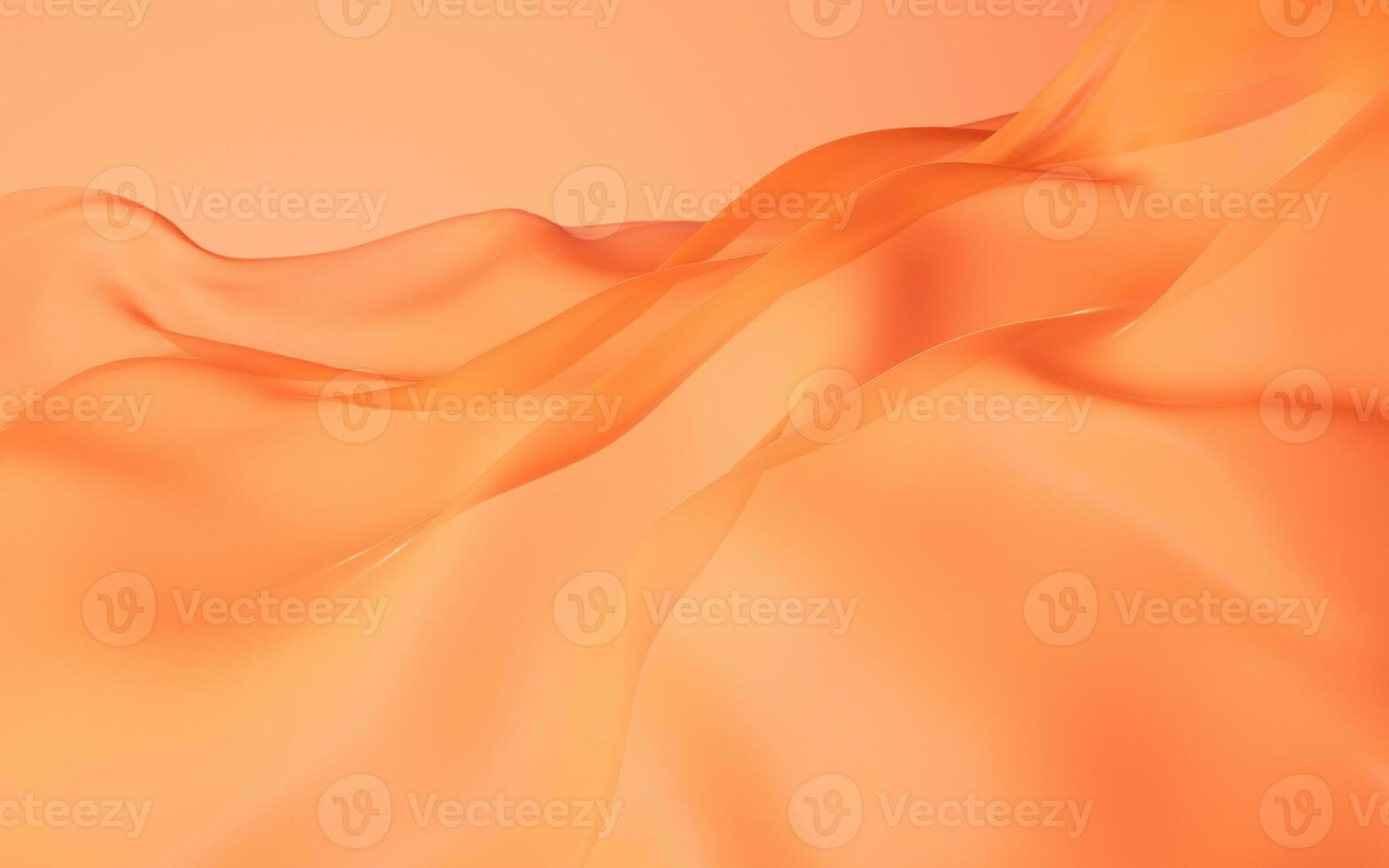 Flowing orange cloth background, 3d rendering. photo