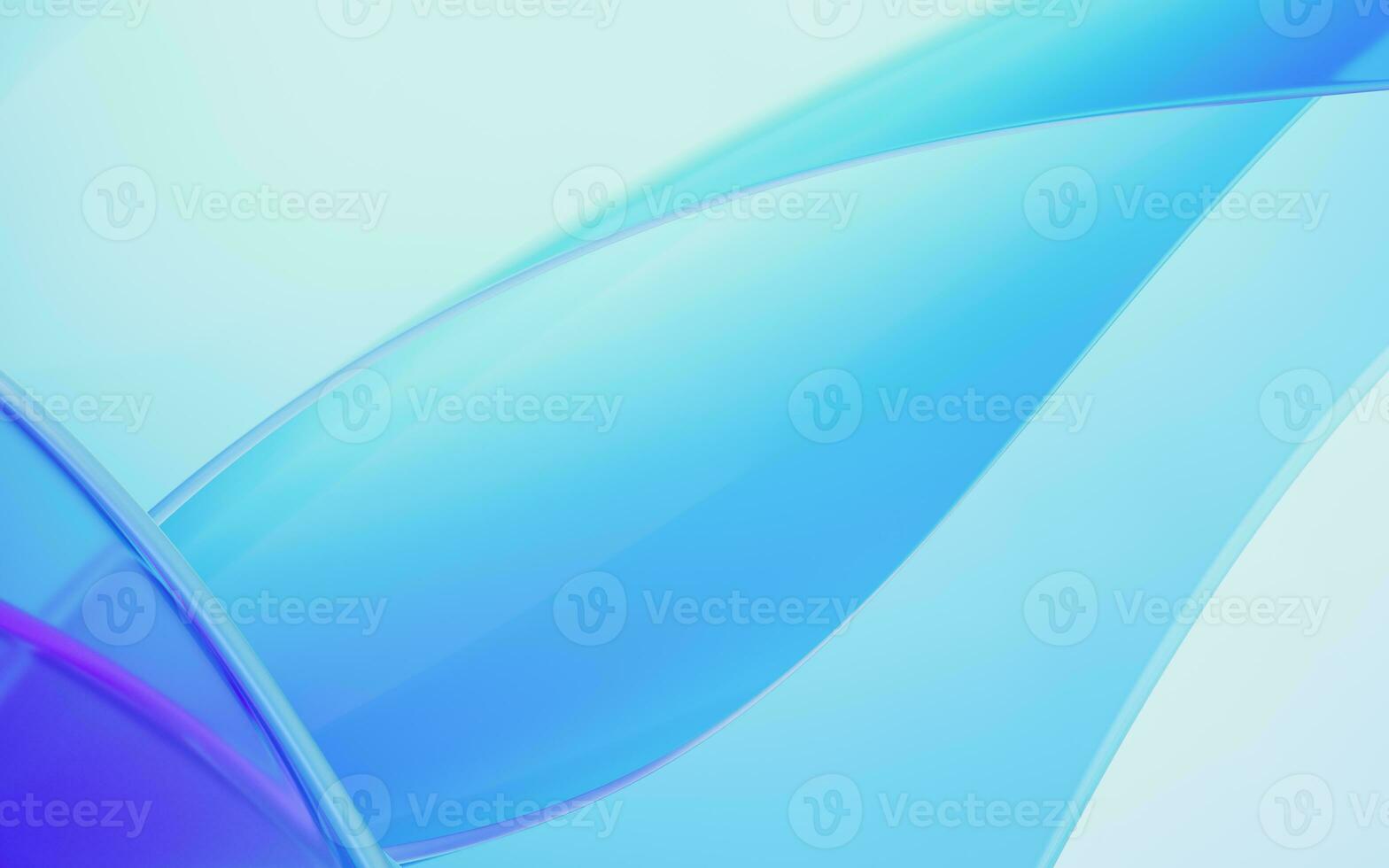Gradient transparent curve glass, 3d rendering. photo