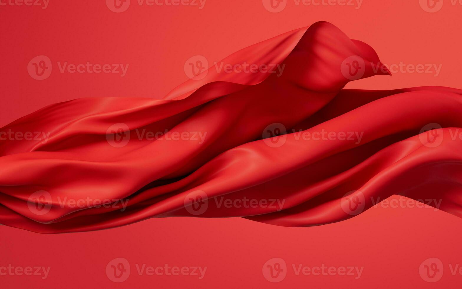 Flowing red wave cloth, 3d rendering. photo