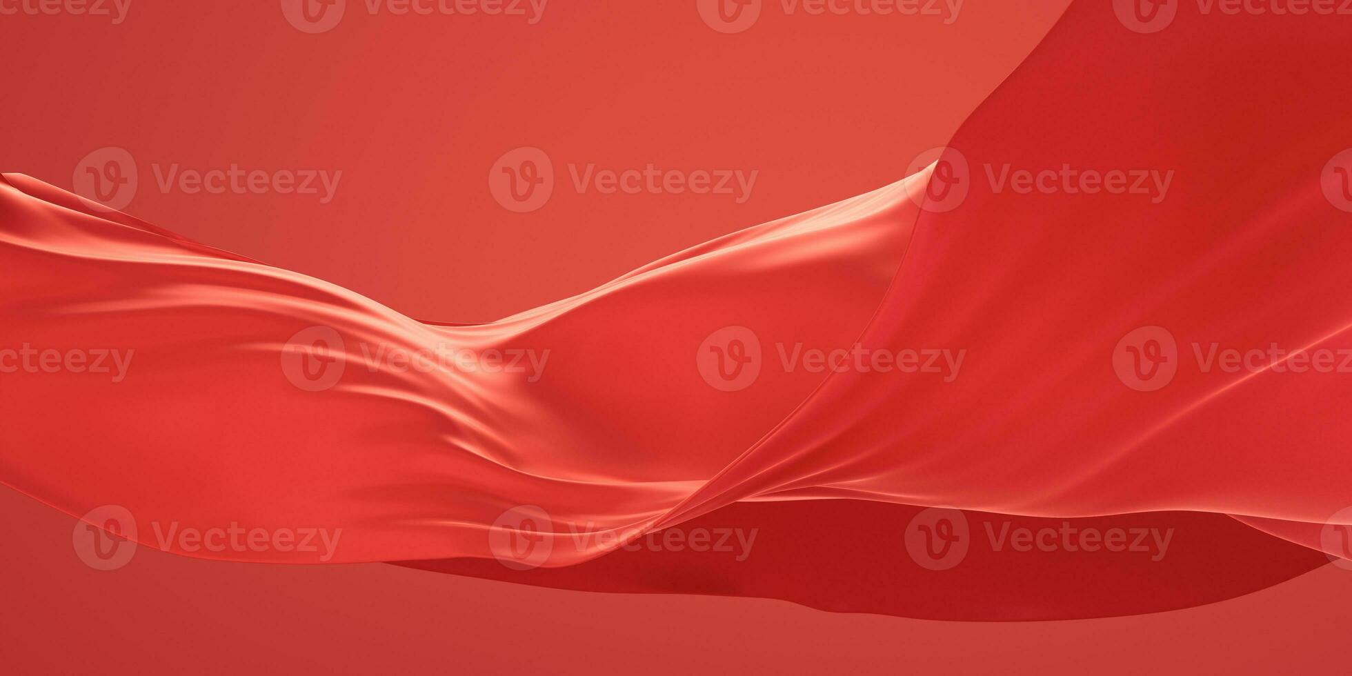 Flowing red cloth background, 3d rendering. photo
