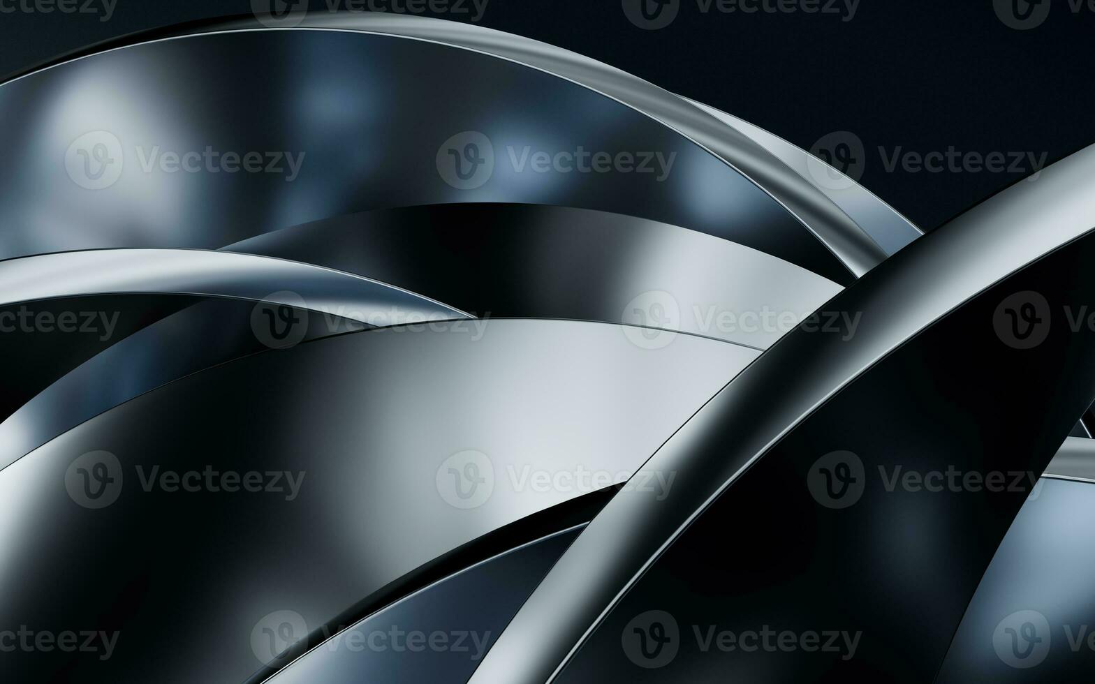 Metallic curve geometry background, 3d rendering. photo