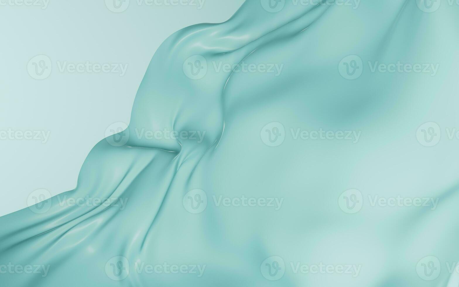 Flowing green cloth background, 3d rendering. photo