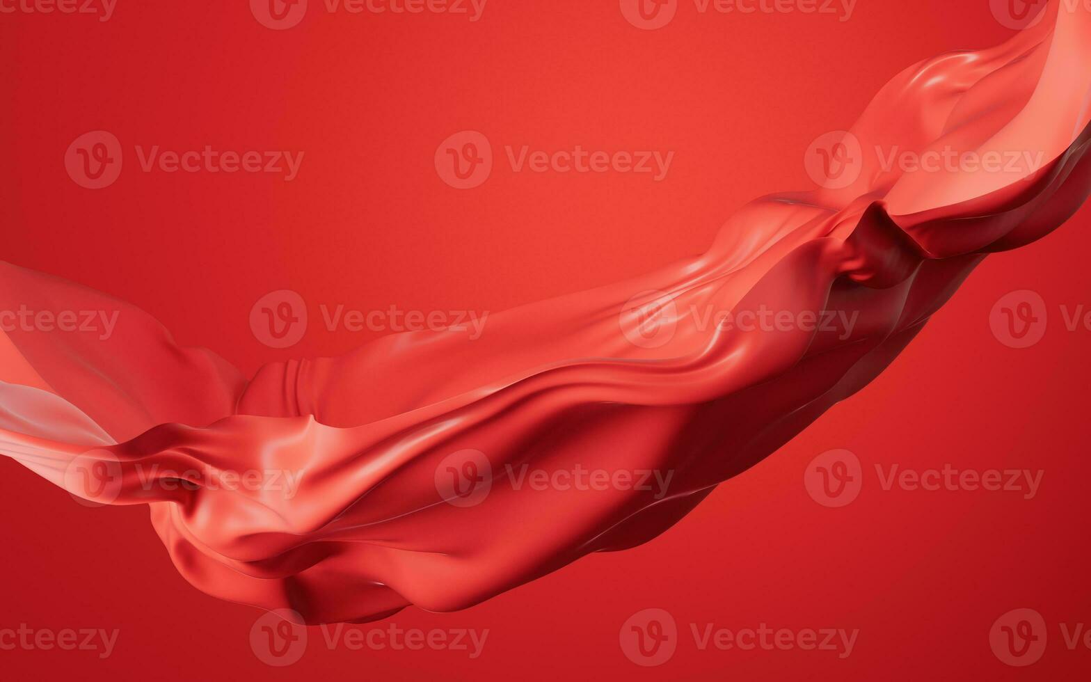 Flowing red cloth background, 3d rendering. photo