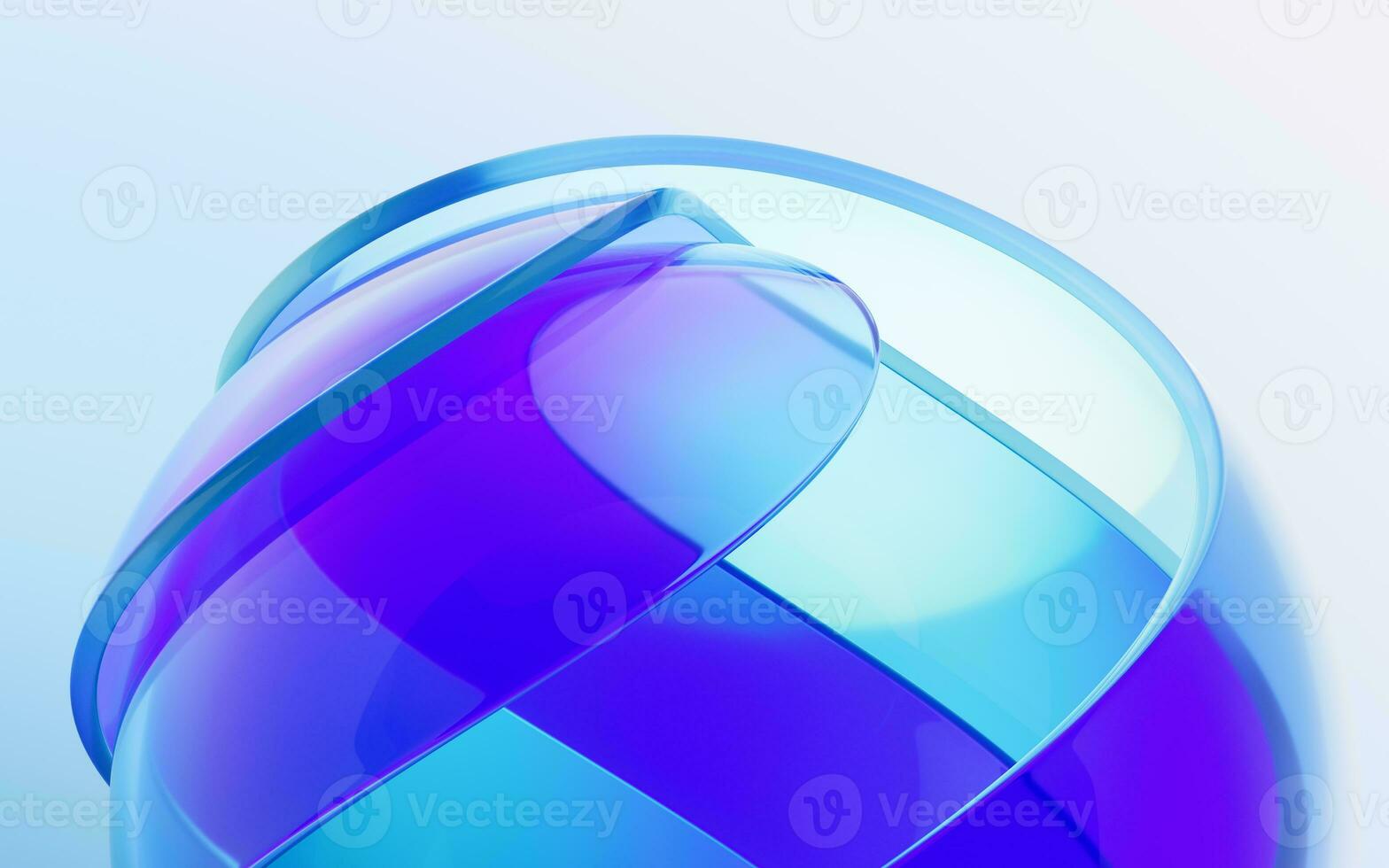 Gradient transparent curve glass, 3d rendering. photo