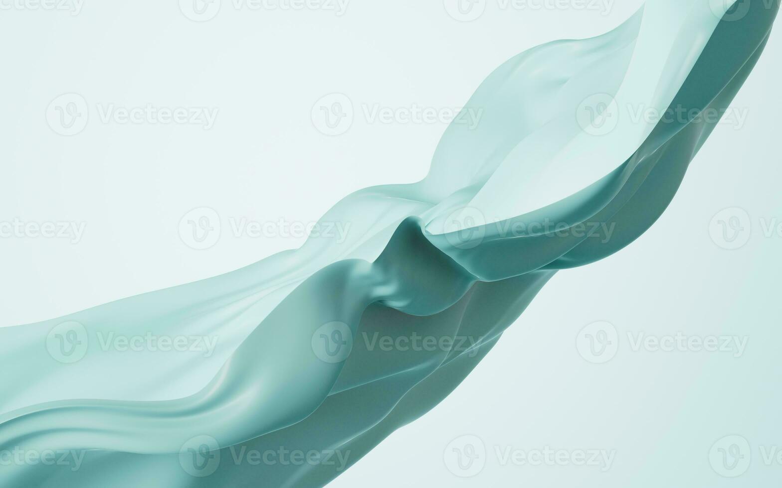 Flowing green cloth background, 3d rendering. photo