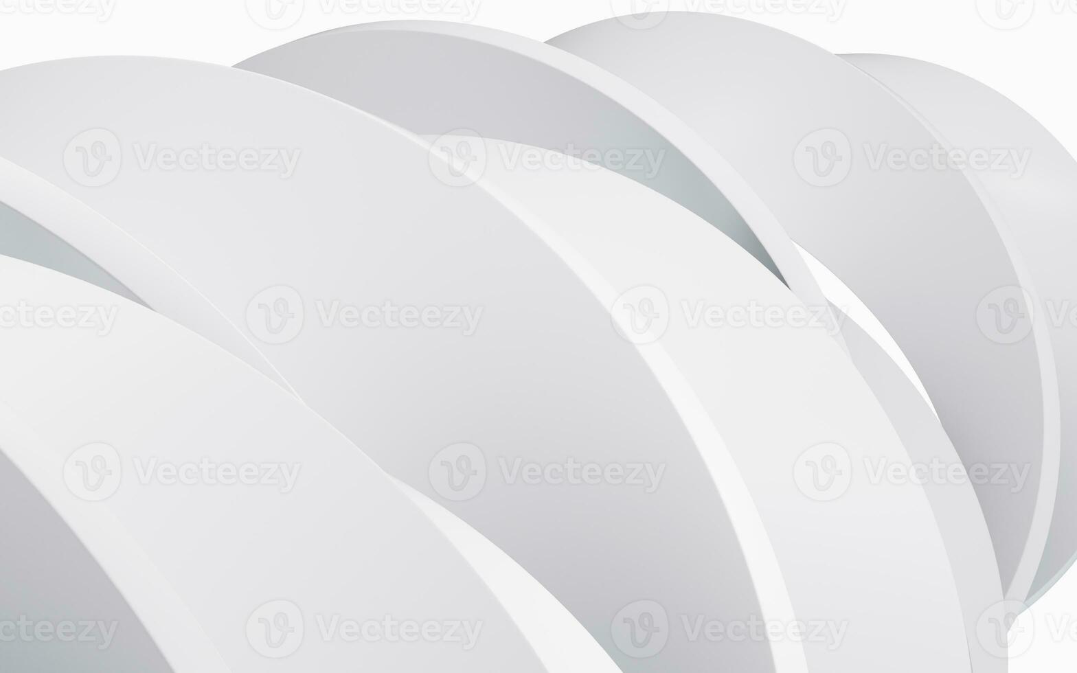 blanco geométrico curva fondo, 3d representación. foto