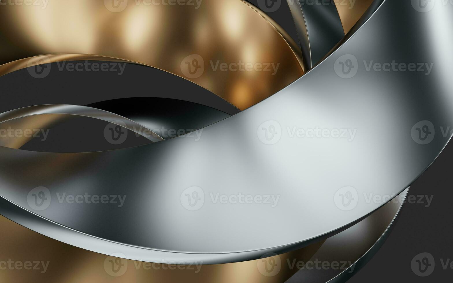 Metallic curve geometry background, 3d rendering. photo