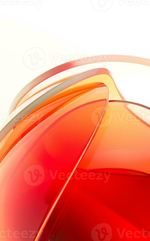 Gradient transparent curve glass, 3d rendering. photo