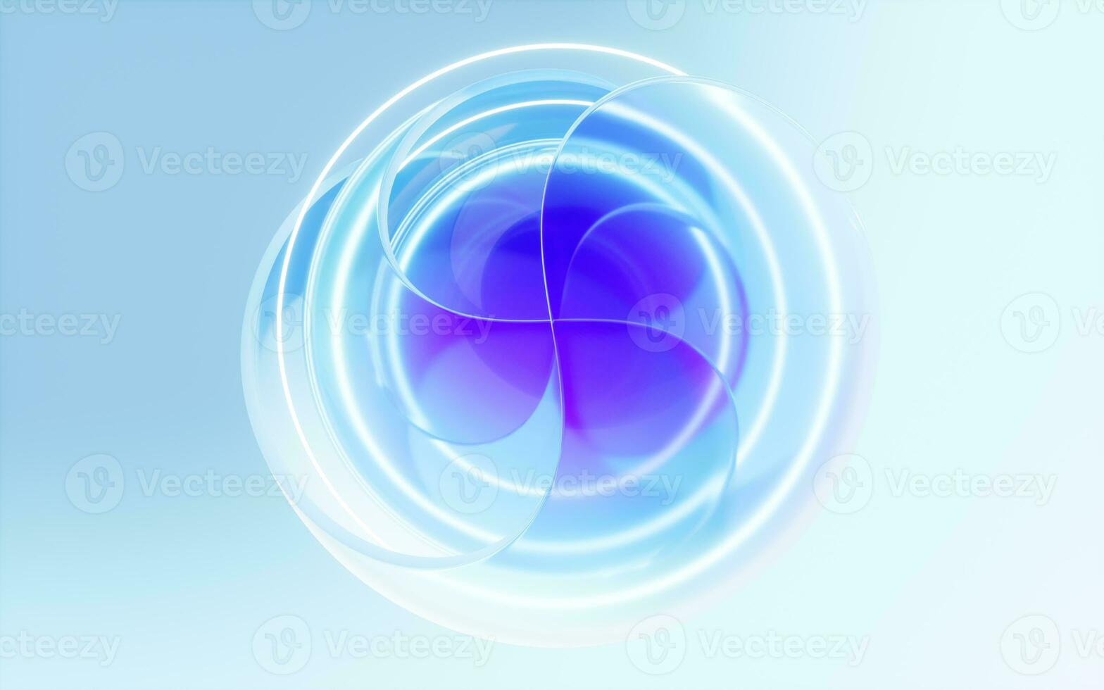 Gradient transparent curve glass, 3d rendering. photo