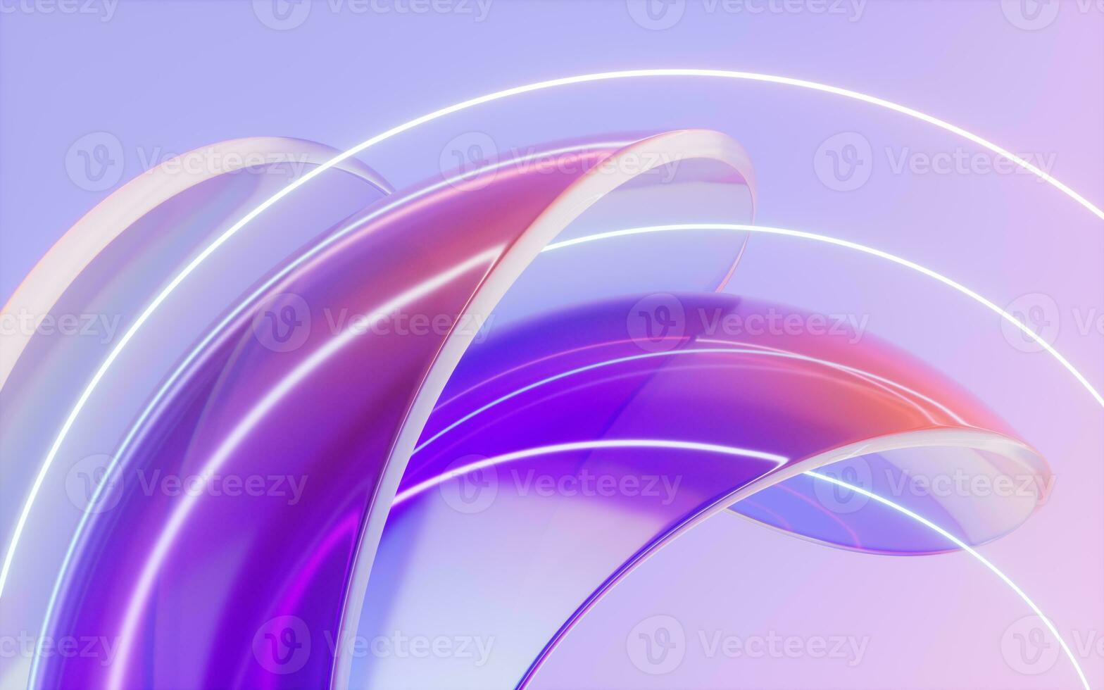 Gradient transparent curve glass, 3d rendering. photo