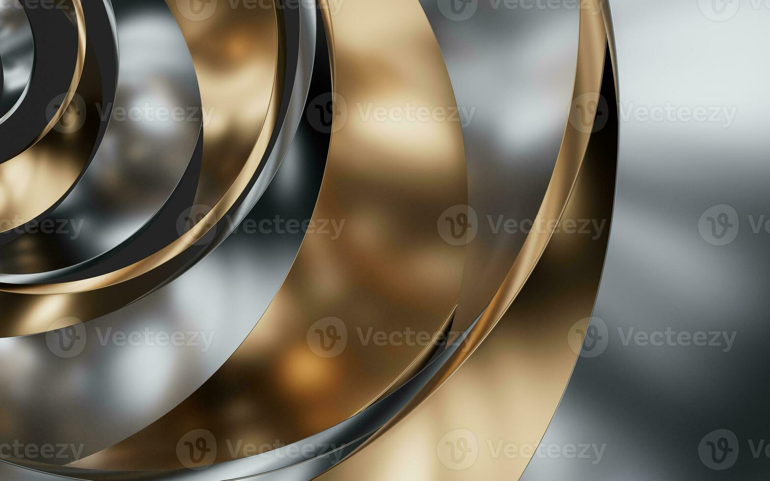 Metallic curve geometry background, 3d rendering. photo