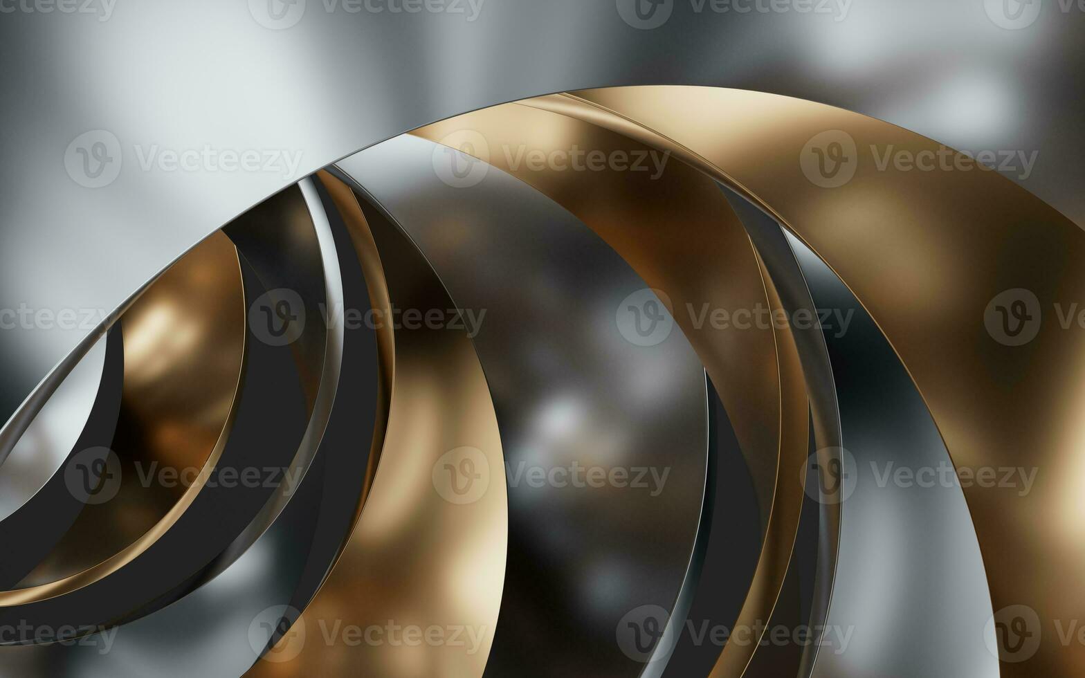Metallic curve geometry background, 3d rendering. photo